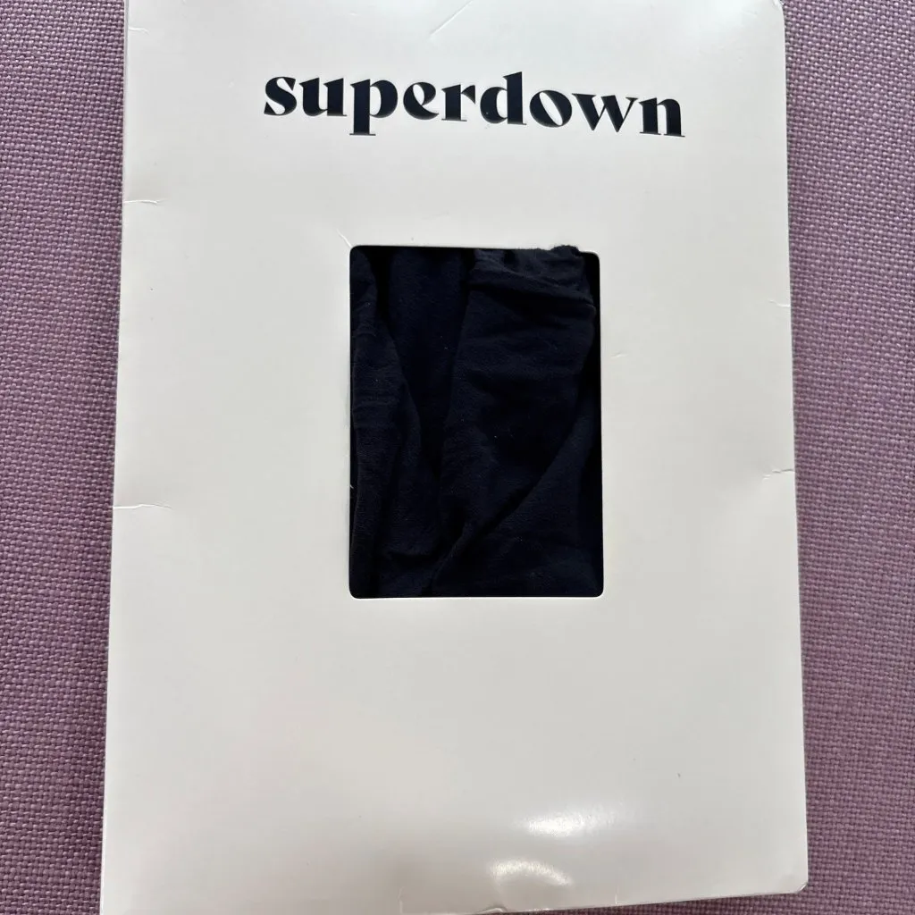 superdown Gabi Tights in Black One Size New Womens Nylons Pantyhose - Image 2