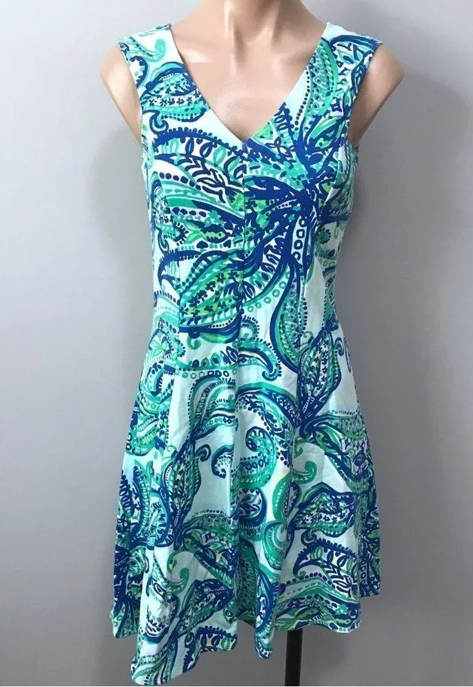 Lilly Pulitzer Dahlia Poolside Keep It Current Terry Fit Flare Dress Blue XS - Image 2