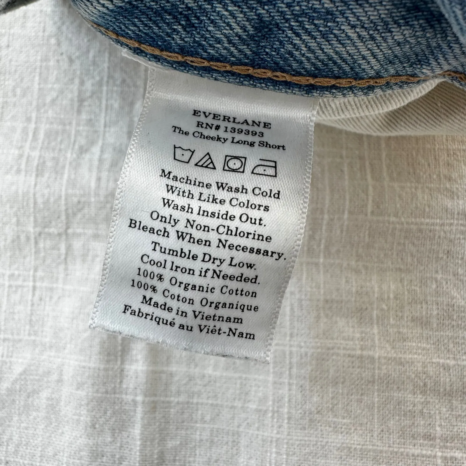 Everlane Denim Shorts Distressed‎ Raw Hem Casual Summer Light Wash Size 23 - Image 3