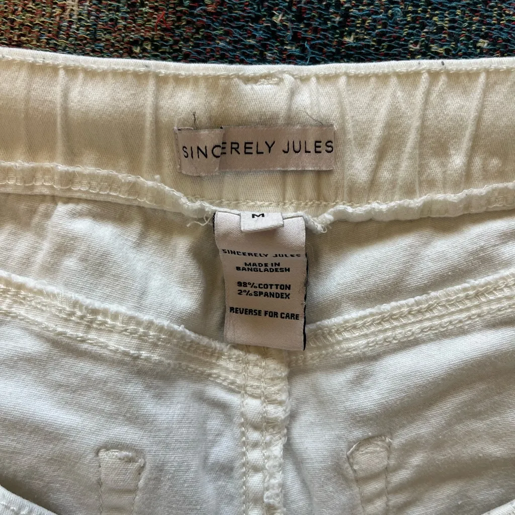Sincerely Jules Cream Drawstring Linen Pants M Surf Coastal Athleisure Casual White Size M - Image 14