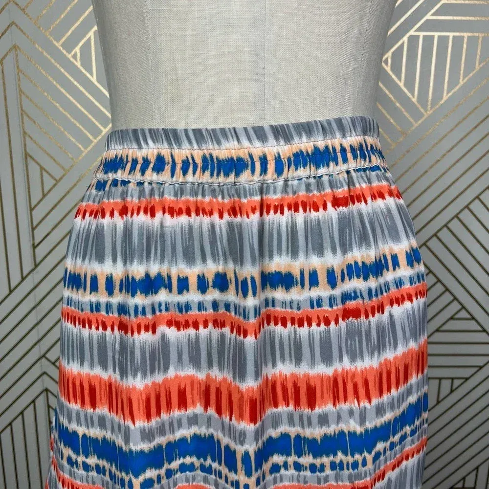Tolani Miri Tiered Wrap‎ Maxi Skirt in Red Orange Blue Size US Small - Image 4
