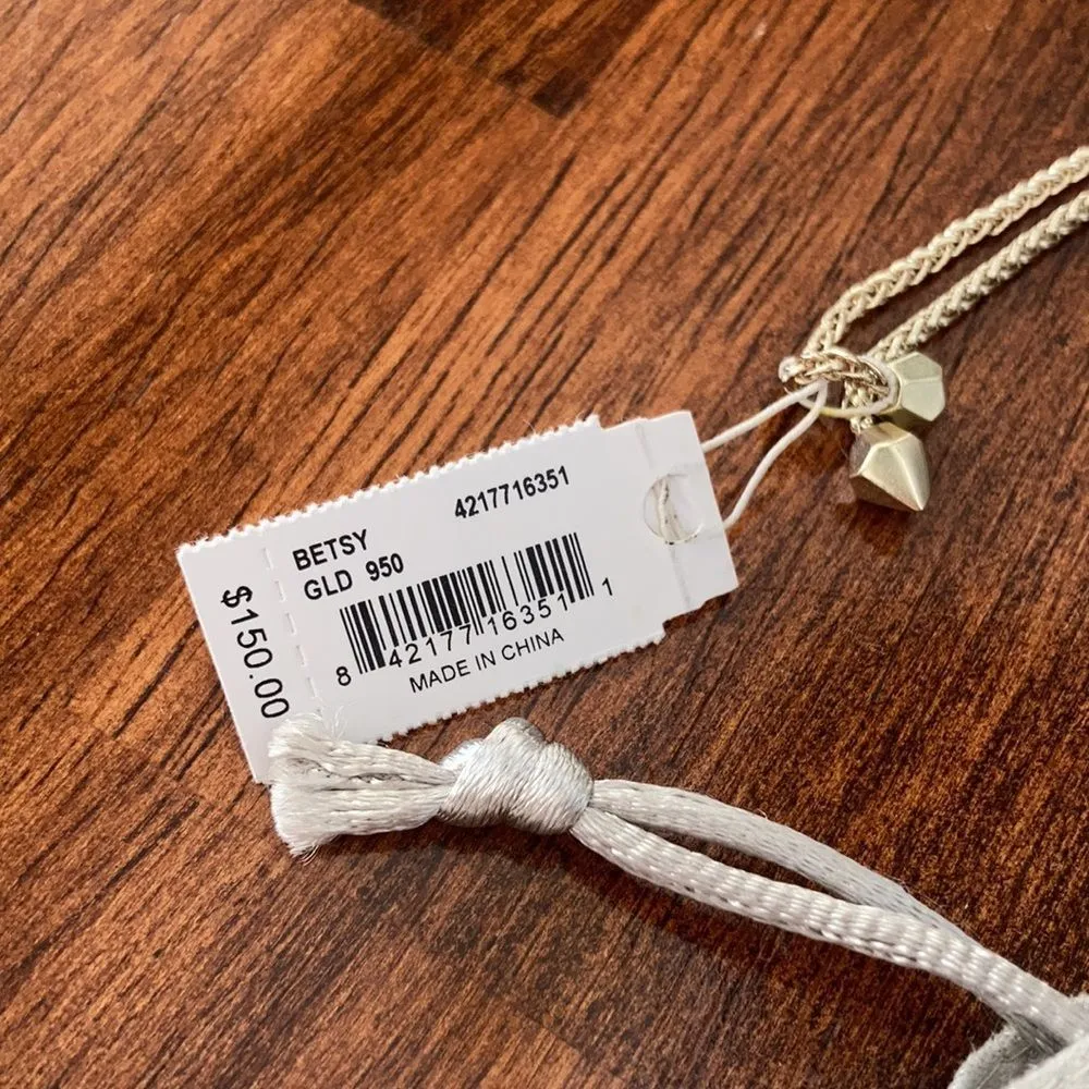 NEW Kendra Scott Barbie Betsy Long Gold Plated Hot Pink Tassel Necklace RARE NWT - Image 7