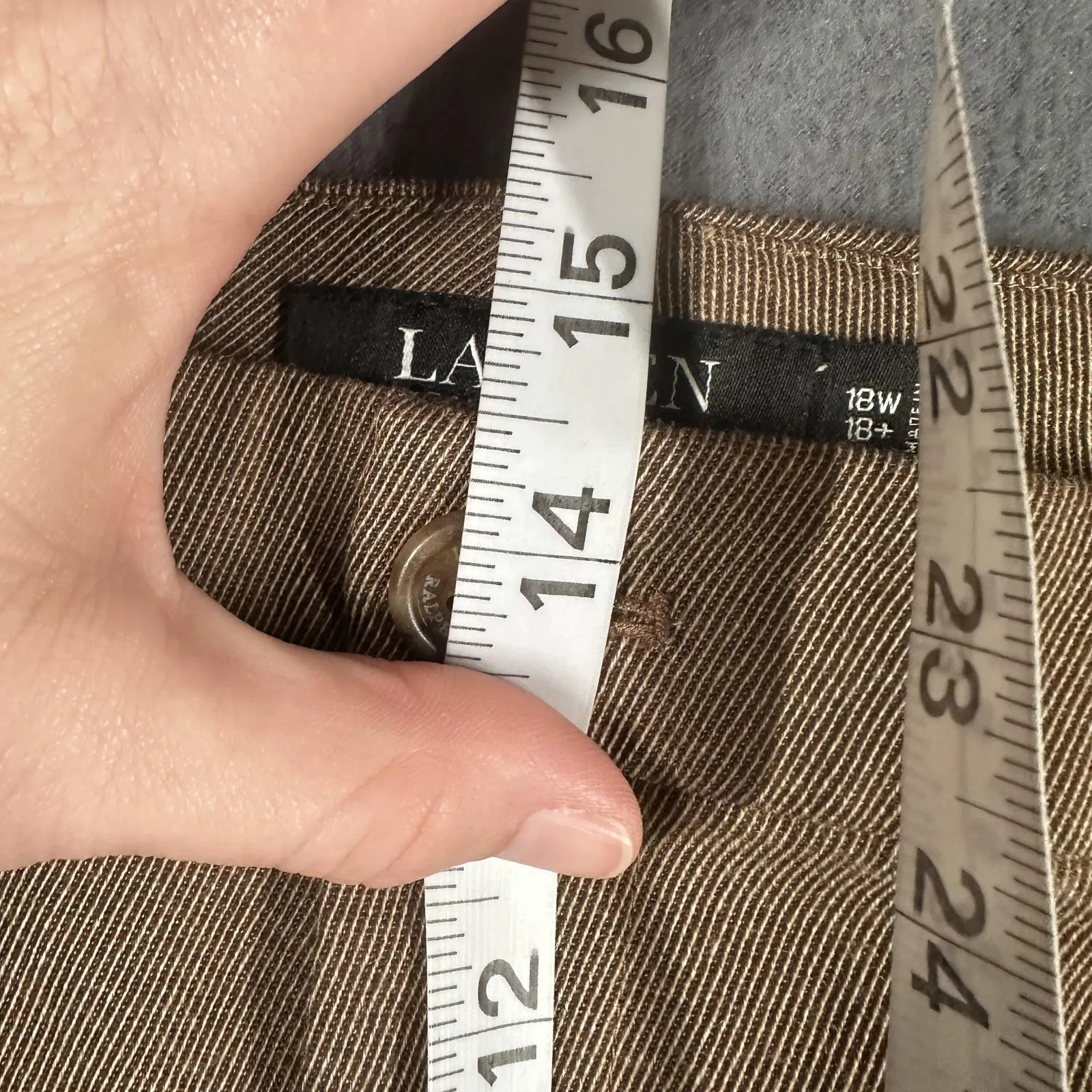 Lauren Ralph Lauren Pants Womens 18W Brown Pleated Bi-Stretch Jodhpur Wool Blend - Image 12