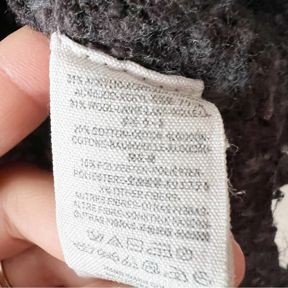 Free People Charcoal Gray Cotton/Wool Blend Pullover Sweater Size Medium - Image 5