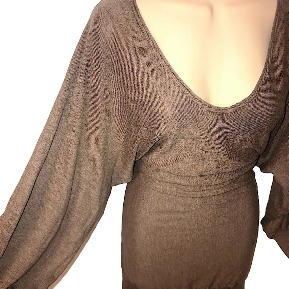 Express Oatmeal Batwing Sleeve Sweater Size M - Image 2