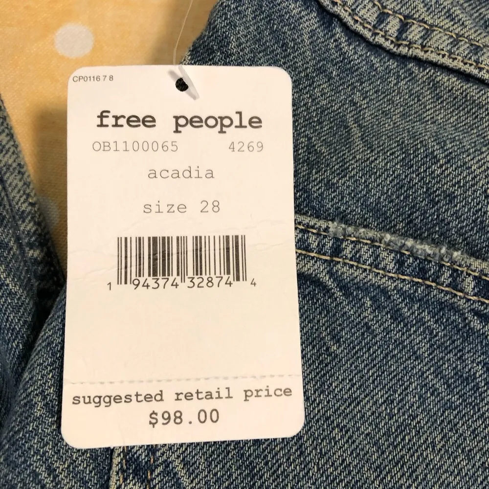 NEW Free People Acadia High Rise distressed Button Fly Jeans 28 - Image 8