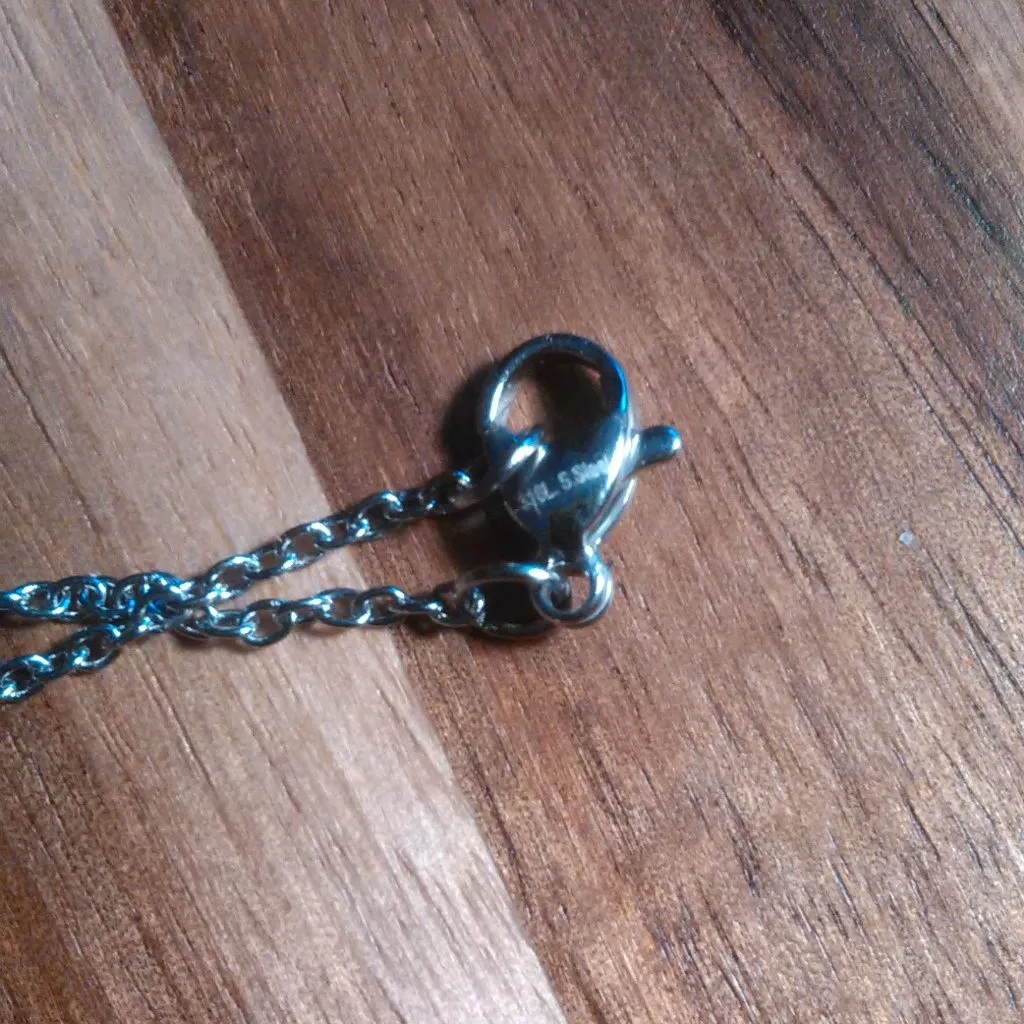 Simulated Yellow Topaz Sterling Silver Pendant With Stainless Steel Chain - Image 11