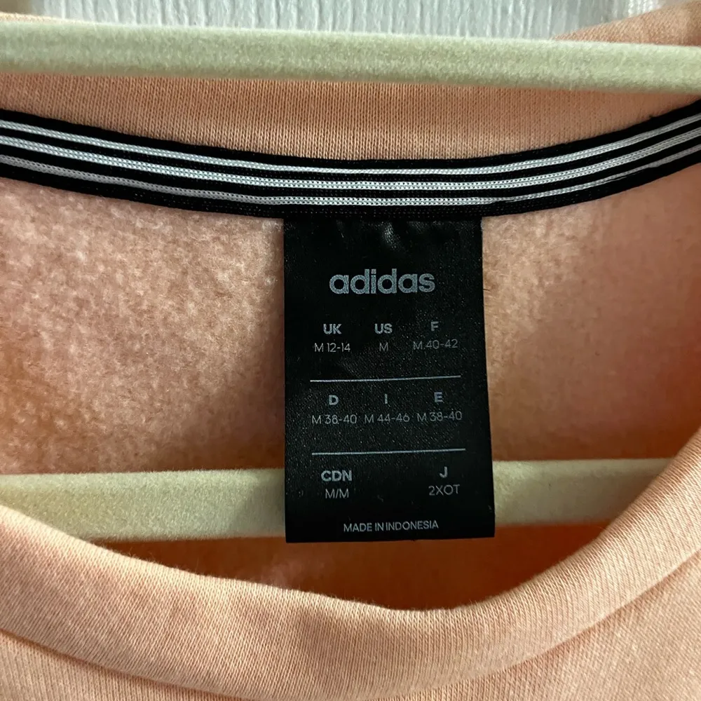 Adidas Orange Crewneck Sweatshirt M with Iconic Stripes - Image 3