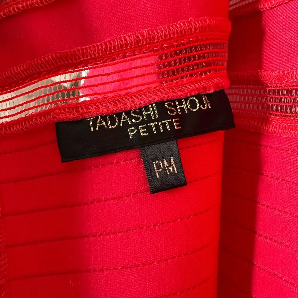 Tadashi Shoji Pin Tuck Jersey Dress Women's Size PM Petite Medium - Image 6