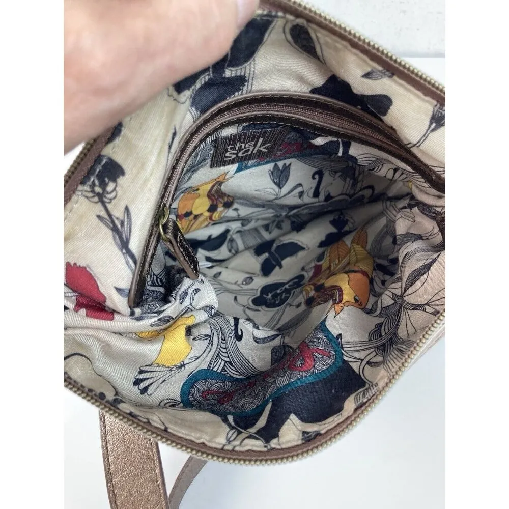 *The Sak Crossbody Purse Metallic Copper Leather Shoulder Messenger Boho Handbag - Image 8