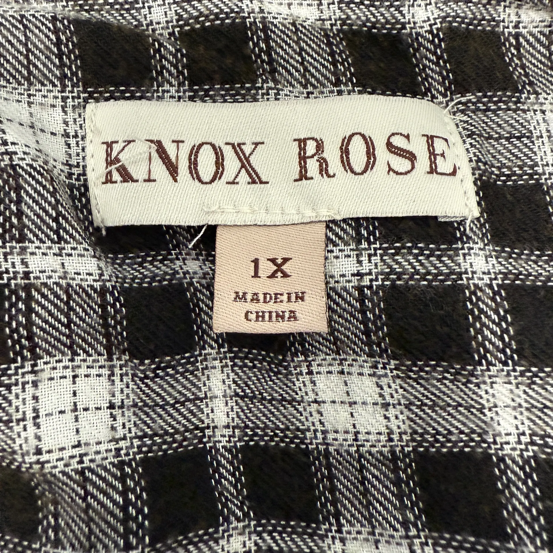 Knox Rose Women’s Brown Plaid Open Cardigan Size 1X - Image 5