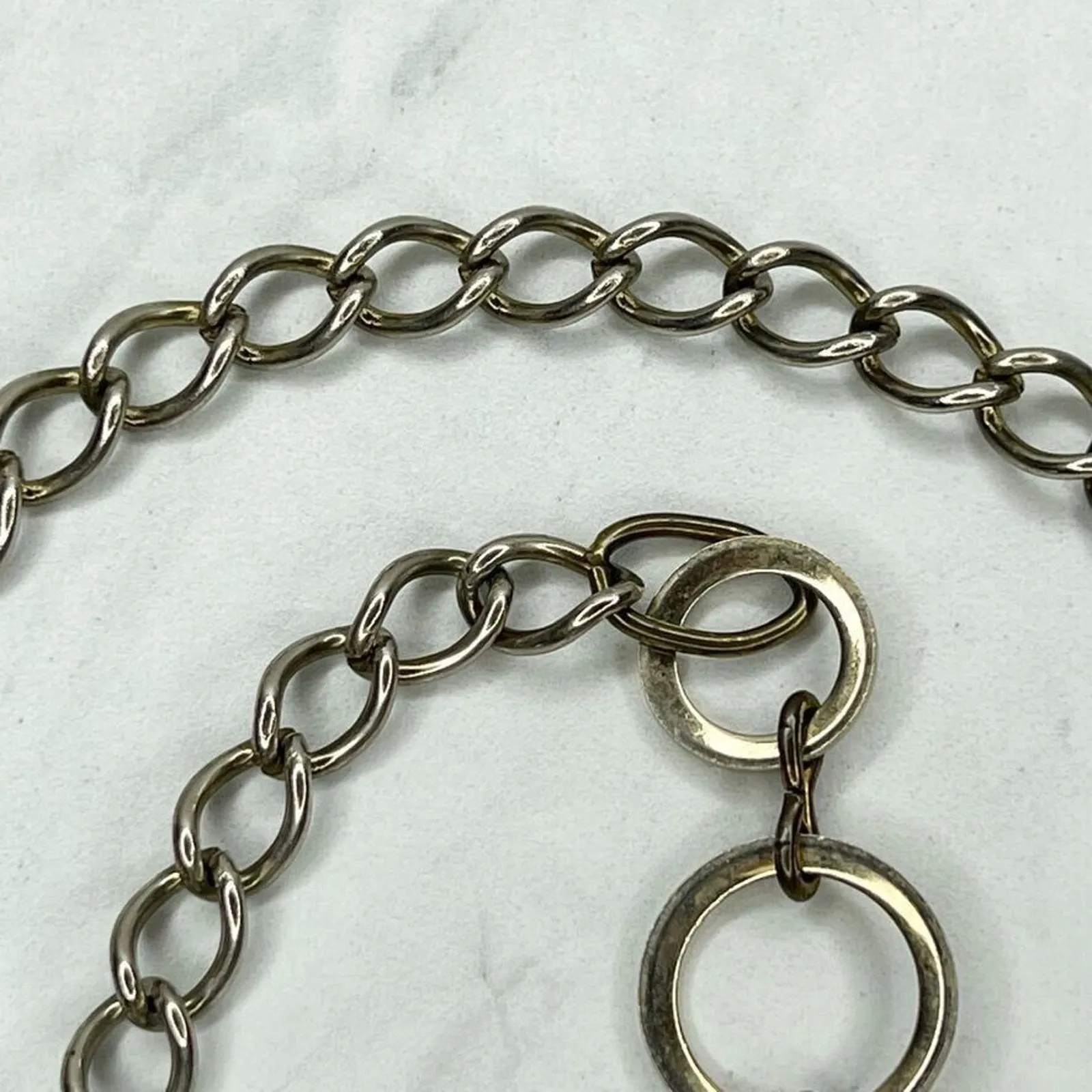 Gold Silver Tone Hoop Charm Chain Link Belt XS/Small (XS/S) ✨ - Image 5