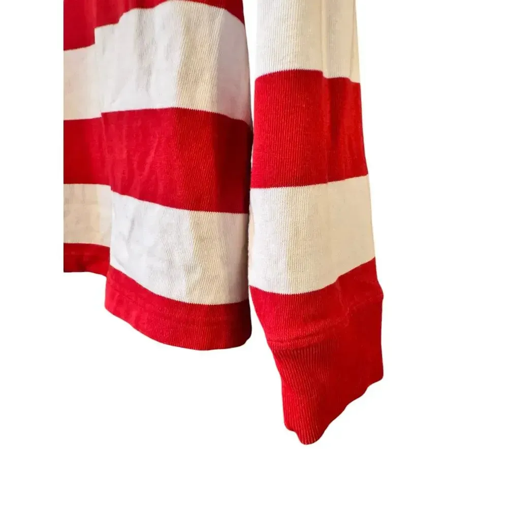 Lucky Brand Vintage Inspired Red White & Black Rugby shirt XL unique streetwear - Image 2
