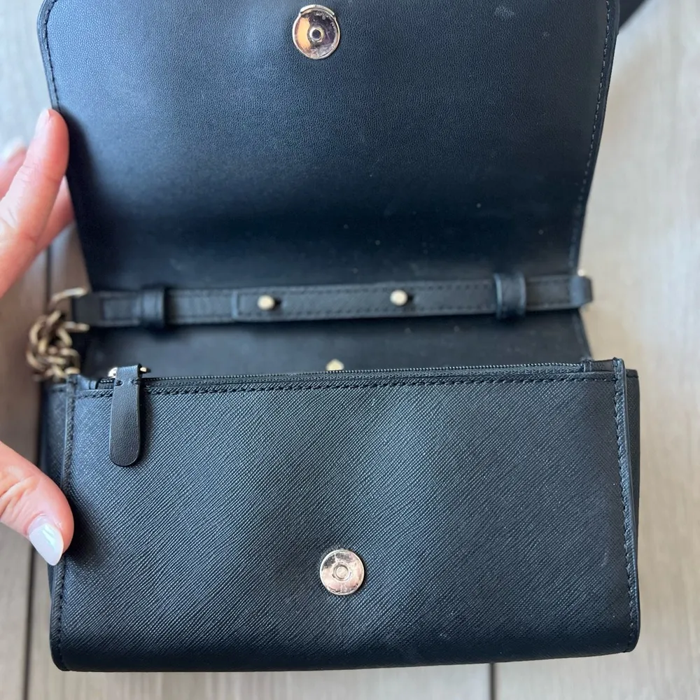 Kate Spade Flap Crossbody Chain bag black leather - Image 4