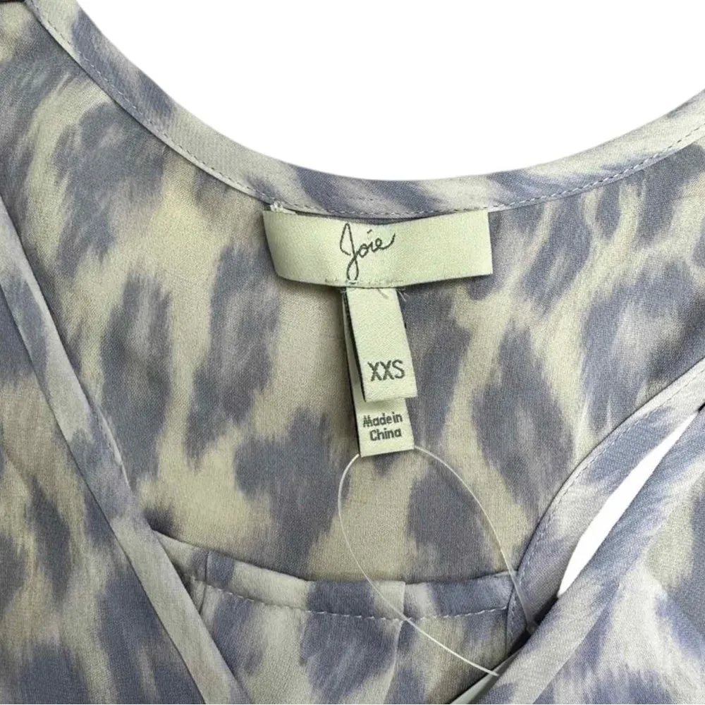 Joie 100% Silk Leopard Print Shell Size XXS - Image 4