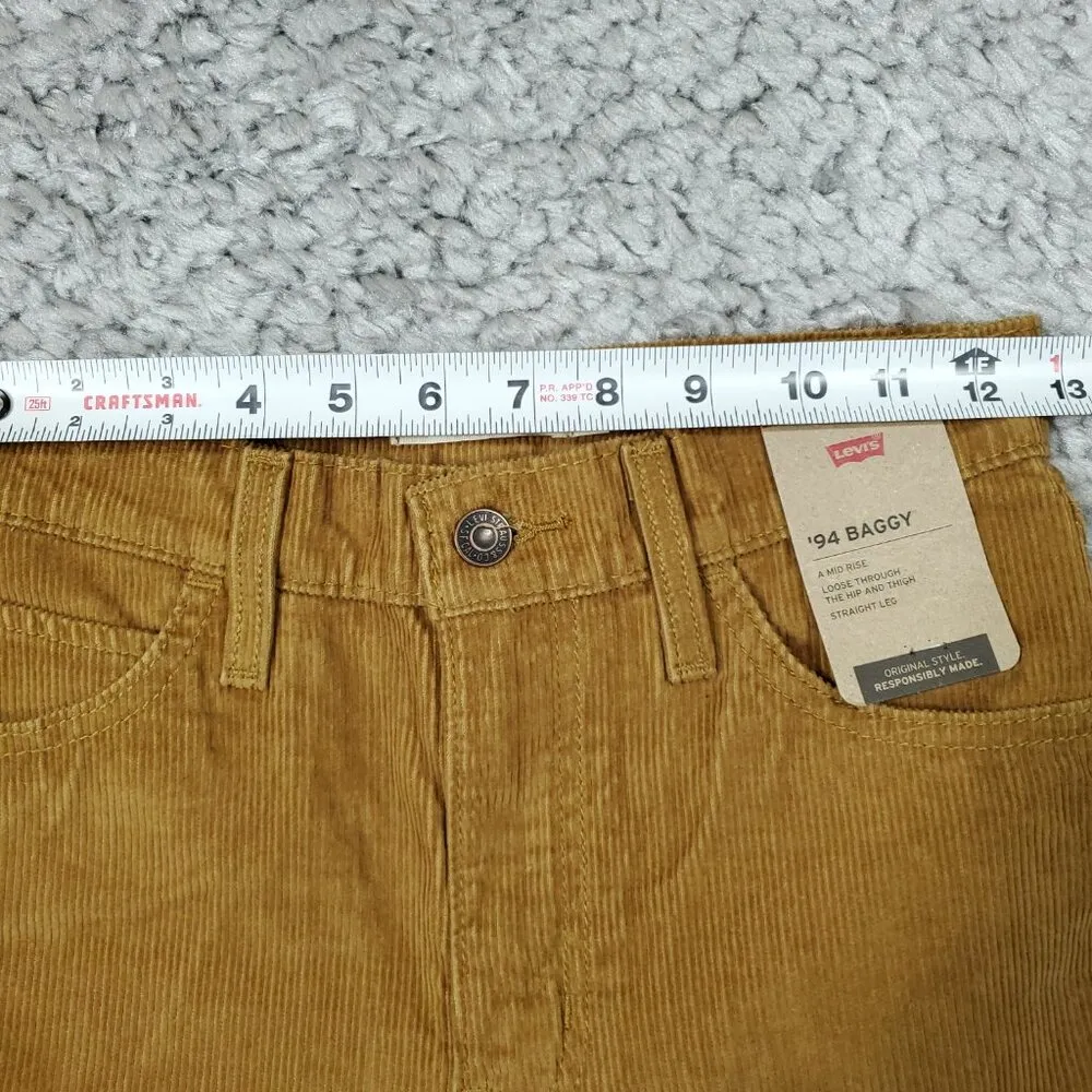 Levi's 94 Baggy Corduroy Brown Straight Leg Loose Pants Y2K 90s Size 23 x 31 - Image 9