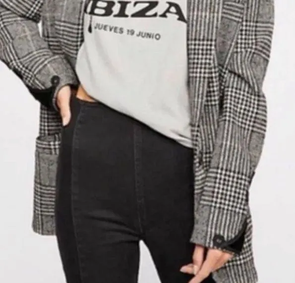 We The Free Free People  Black Elastic Waist Boot Cut Kick Flare Jeans Size 25 - Image 3