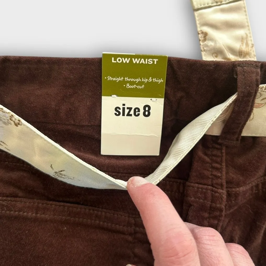 Vintage Y2K Old Navy Brown Stretch Velour Pants Size 8 Deadstock NWT Low Rise - Image 7