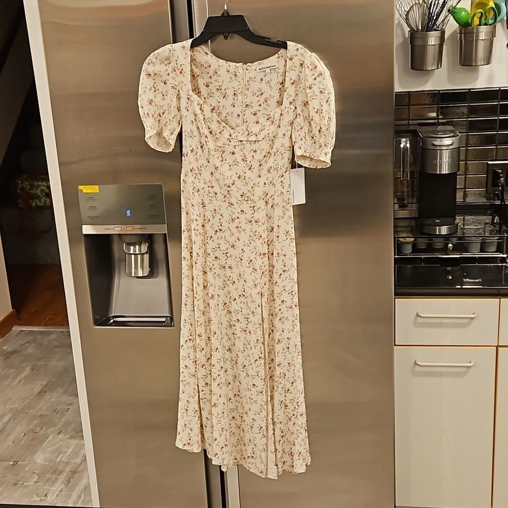💕REFORMATION💕 Lacey Dress ~ Boheme Pink Micro-Floral Print 2 NWT - Image 6