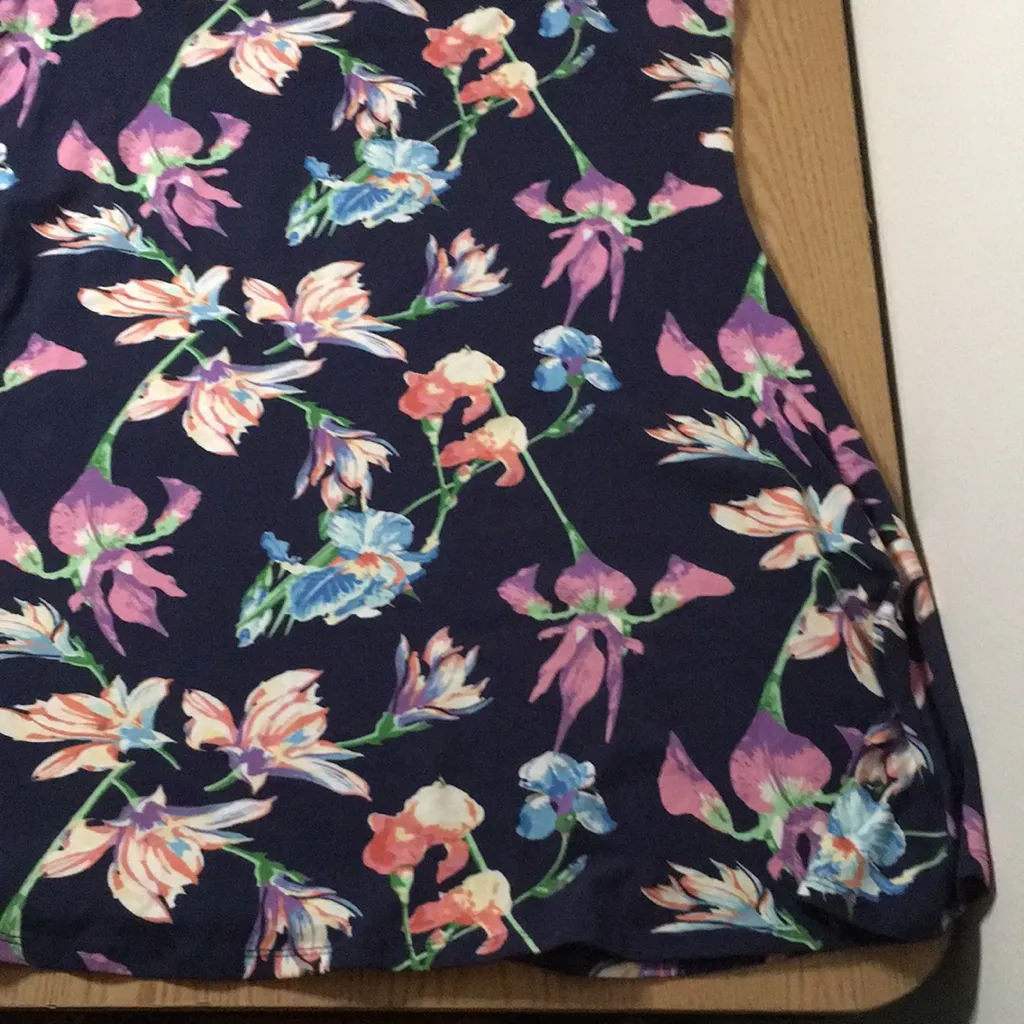 New Women’s Venus Floral Halter Dress Cotton Navy Pink Lavender Size XLarge - Image 4