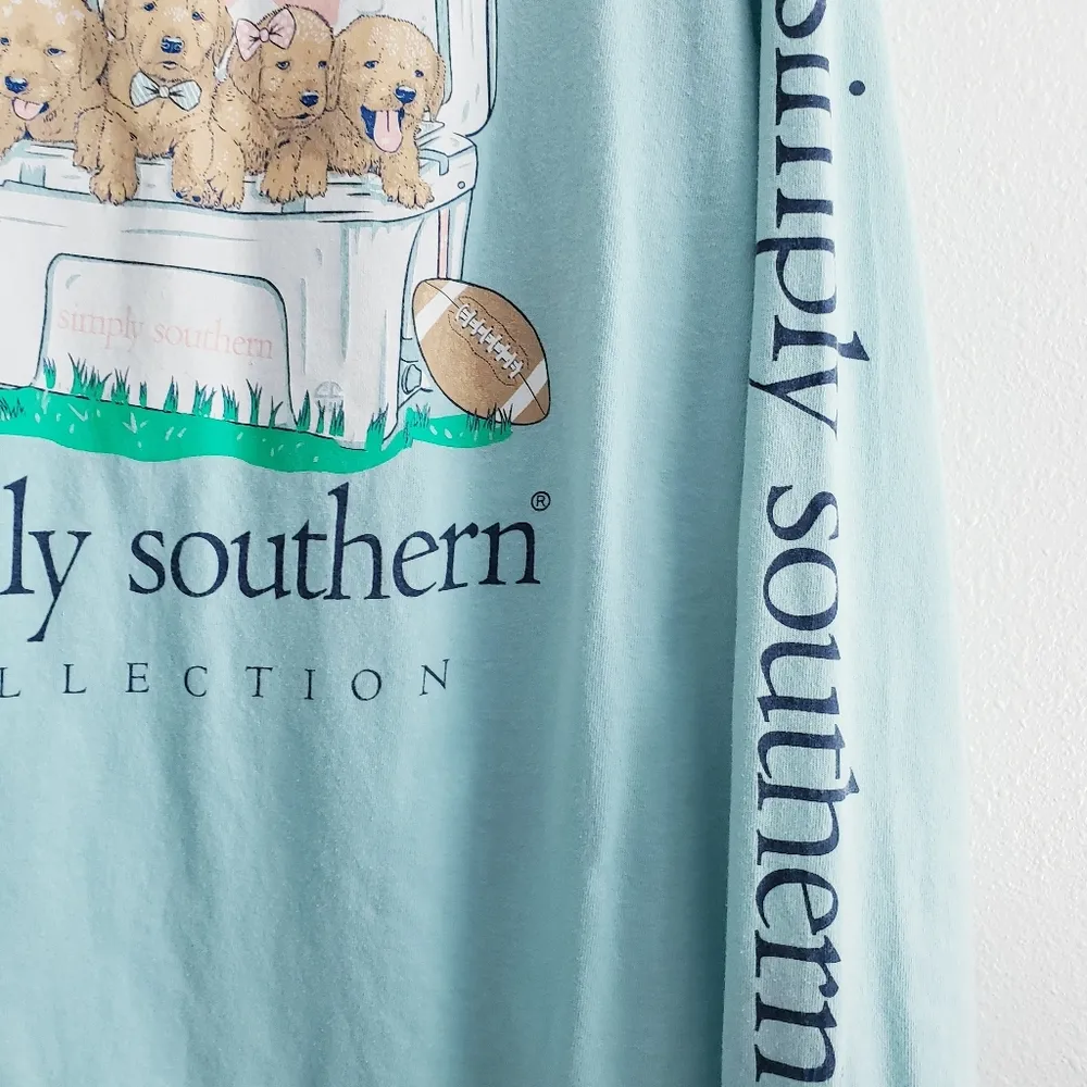 Simply Southern Golden Retriever Puppy Prep Preppy Football Long Sleeve Top - Image 9