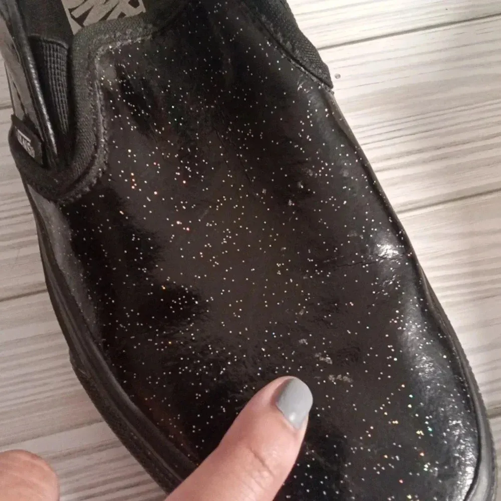 Vans classic slip on patent galaxy black women's 6.5 - Image 7