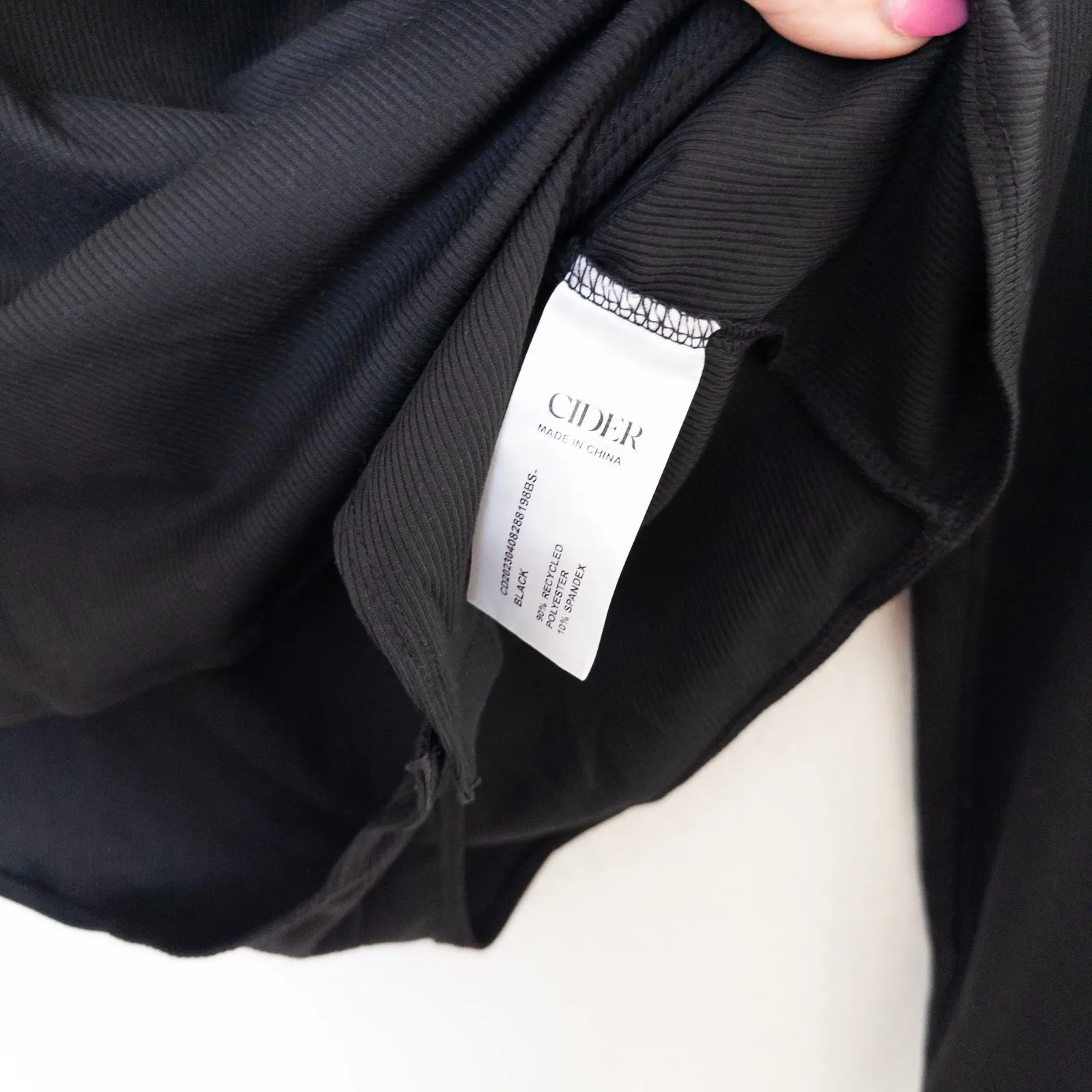 Cider ‎ Womens Bodysuit Size L Black Long Sleeve Stretch Basic Minimalist Casual - Image 6