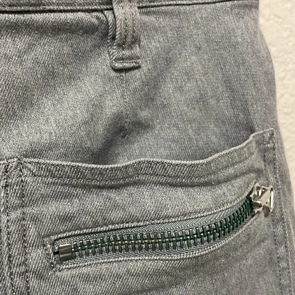 Isabel Marant Denim Gray Cropped Denim Trousers Designer Size 1 US Small - Image 6