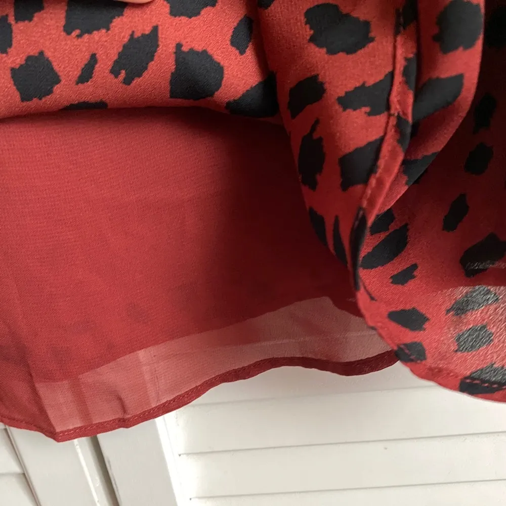 Brick Red & Black  Spotted Tank Top Blouse Medium - Image 5