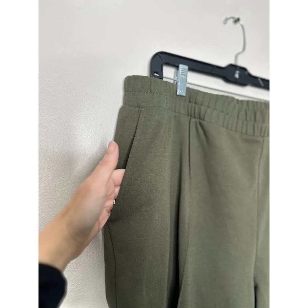 A New Day Knit Pants Straight Womens 1X Olive Green Casual Basic Pockets Pull On - Image 2