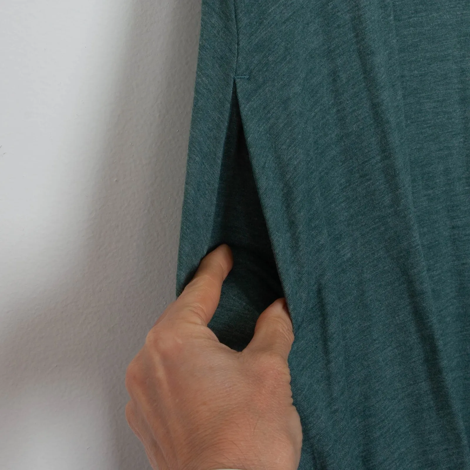 LOGO Lounge by Lori Goldstein Womens V Neck Asymmetric Midi Dress Size S Green - Image 5