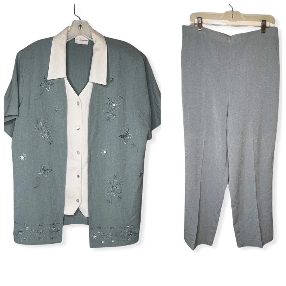 Vintage Alfred Dunner‎ Pantsuit Size 14 - Image 2