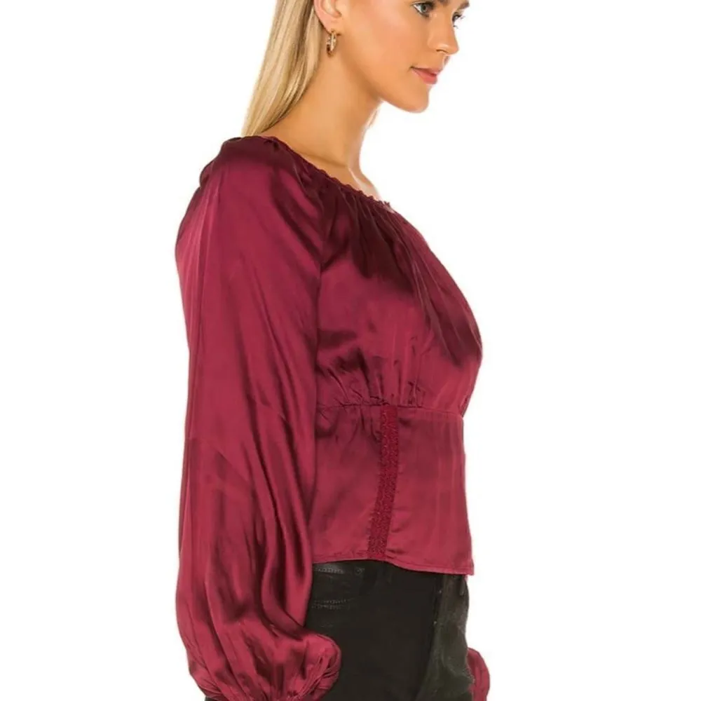 Revolve Tularosa Cabernet maroon Zane top M - Image 4