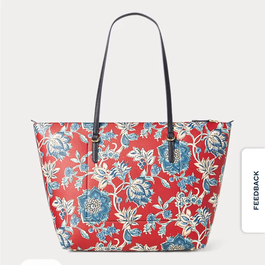 Floral Red Tote Bag - Image 3