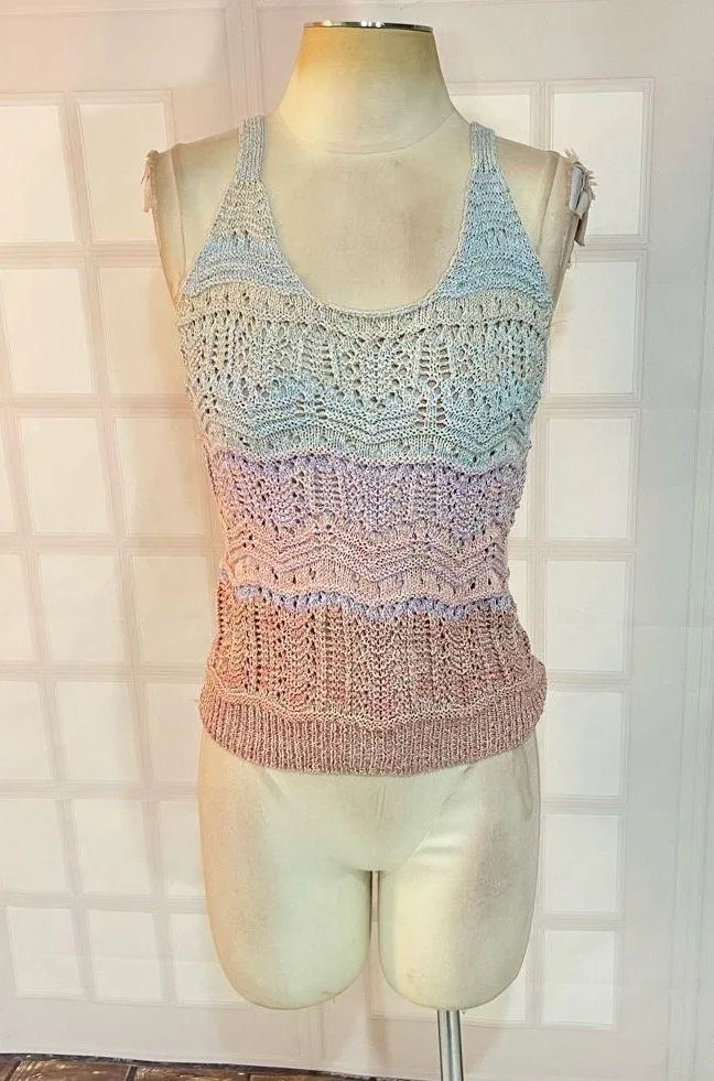 Heartloom ombré colorful knit sleeveless top size xs - Image 2