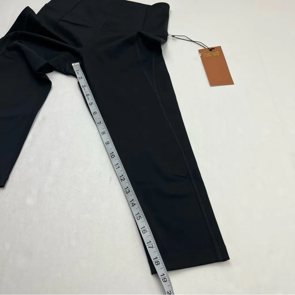 Girlfriend Collective‎ Black High Waist Capri Leggings Size Small Black 4012 NEW - Image 8