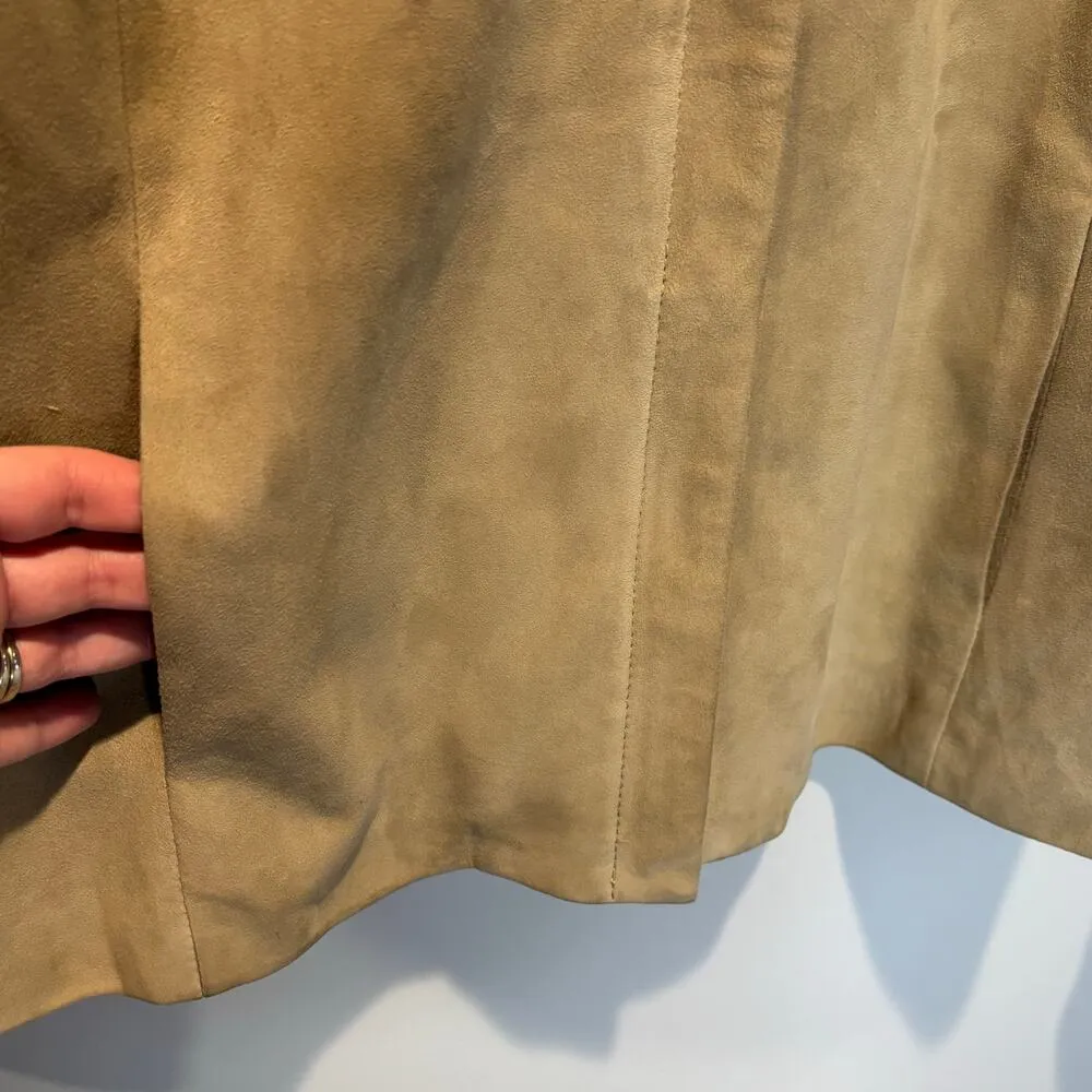 Talbots Tan Goat Suede Zip Front Jacket - size 8 - Image 3