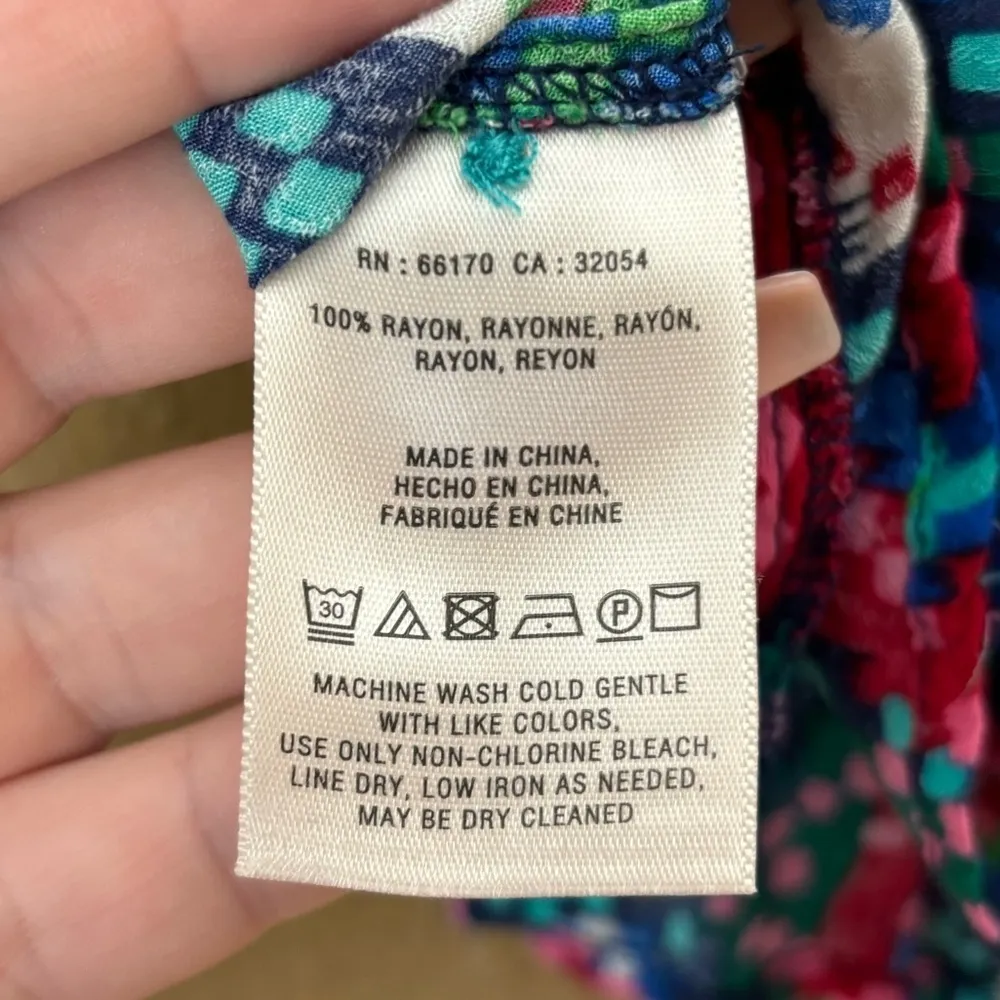 Maeve Anthropologie Topoxte Geometric Ikat Button Front Blouse Shirt Sz 0P Blue - Image 8