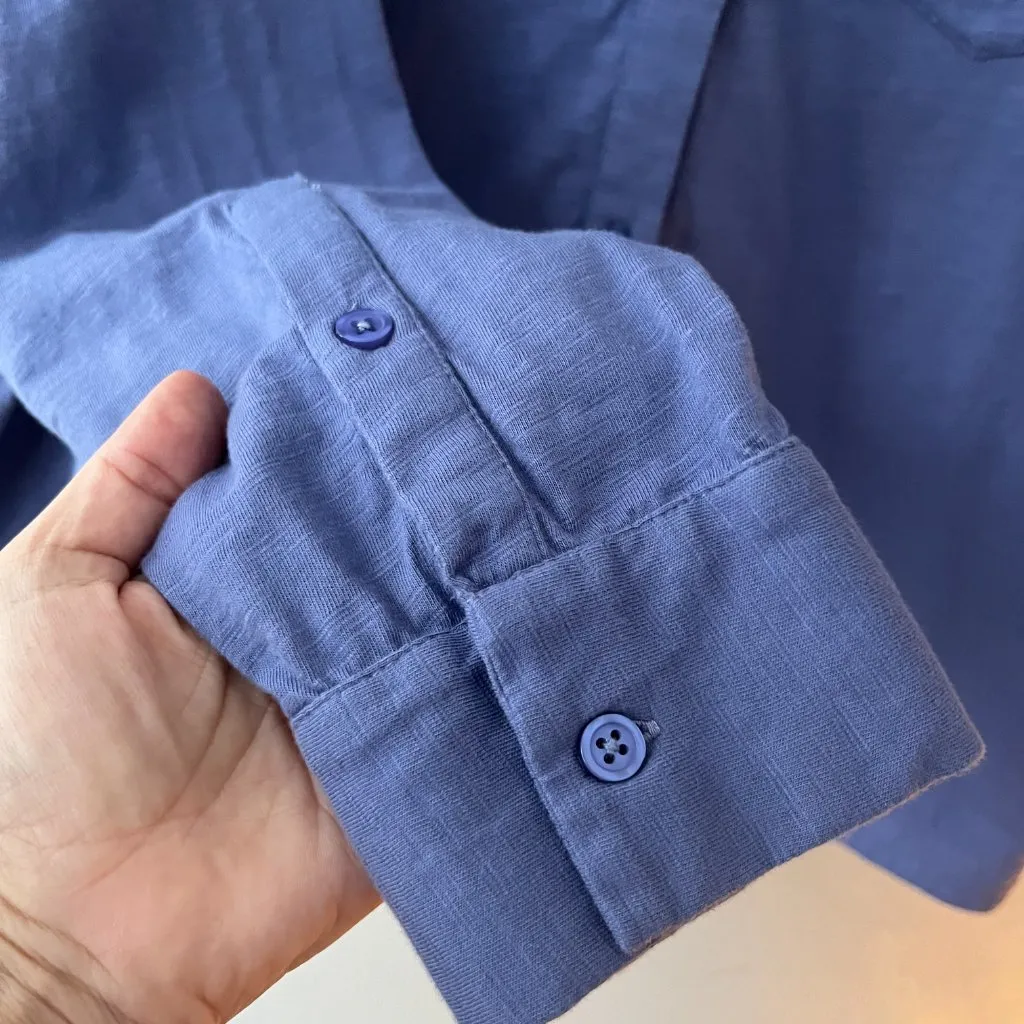 Pact Sz XXL Purple Organic Cotton Sunset Lightweight Button Up Shirt Pocket - Image 4