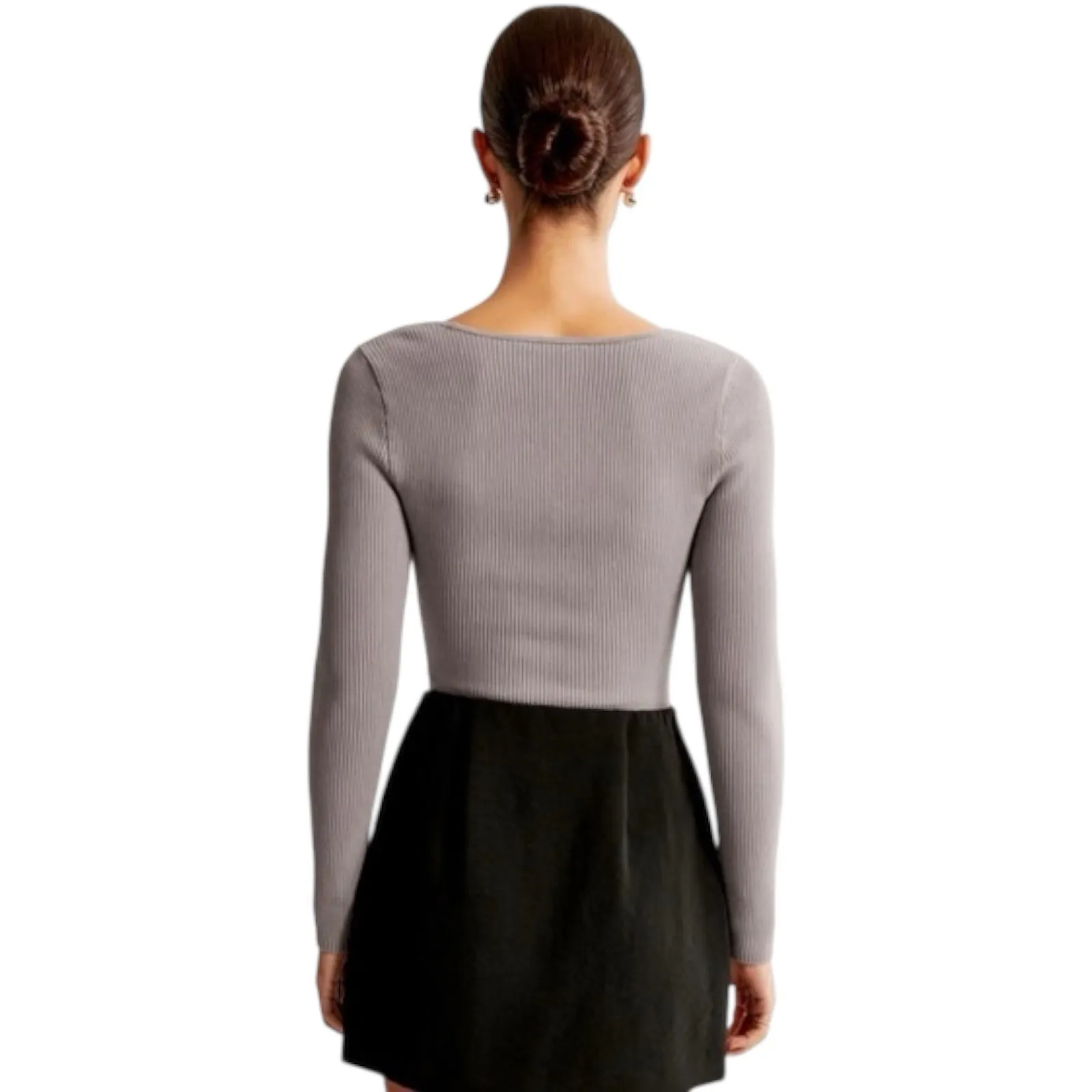 NWT Abercrombie & Fitch Rubber Knit Thong Bodysuit Ottoman Square‎ Neck Sz Large - Image 2