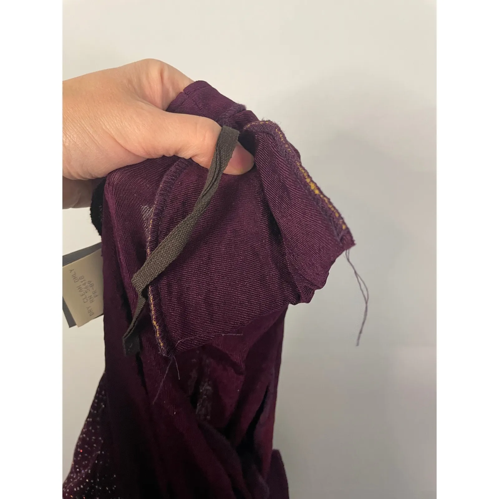 VTG Rabbit Designs Burgundy Sparkle Button Front Cardigan Tunic Petite Size 8 Purple - Image 10