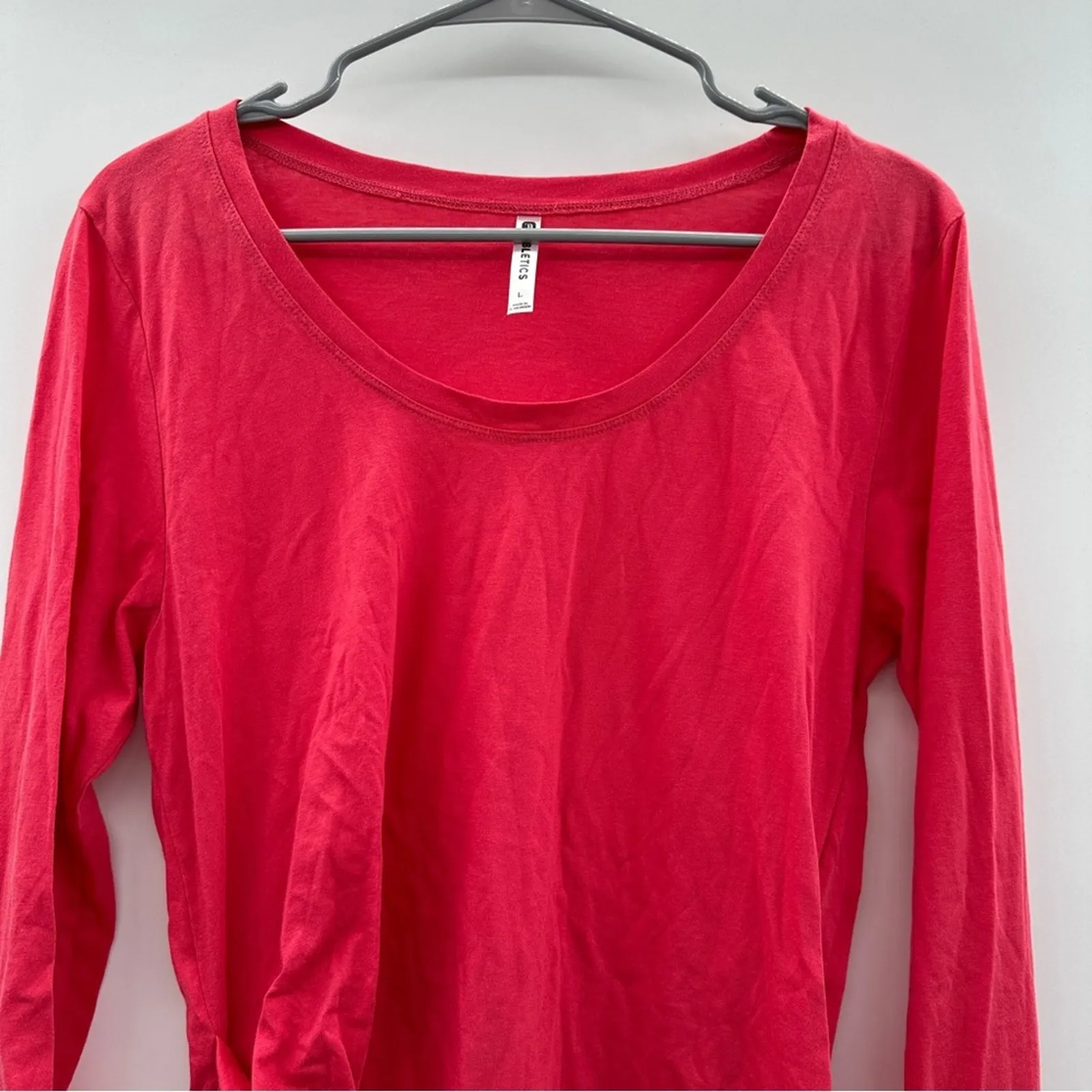 Fabletics Layla Twist Long Sleeve Tee Shirt in Horizon Pink Size‎ L - Image 3