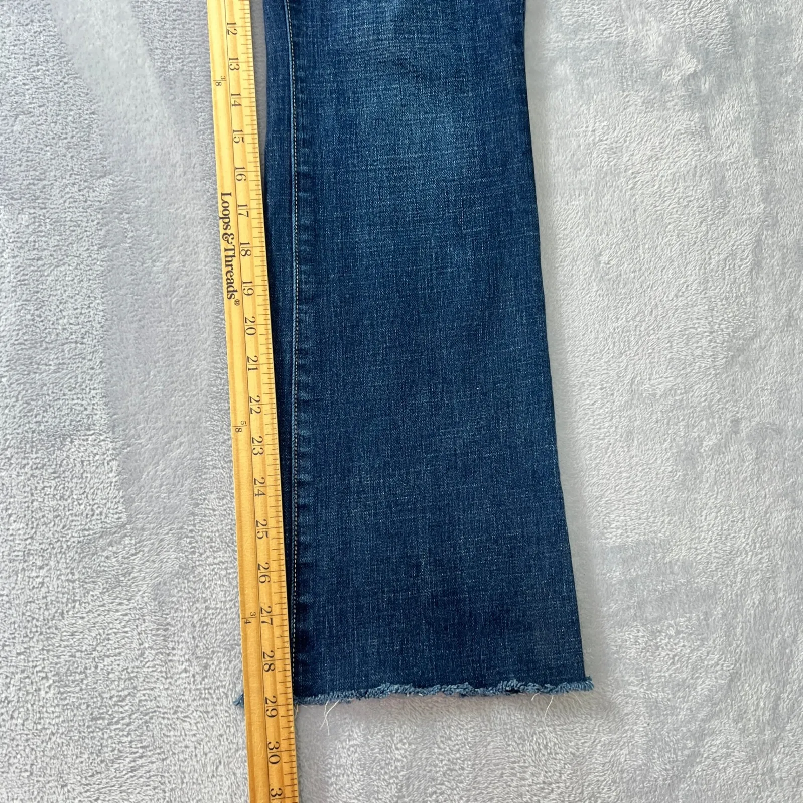 L'AGENCE Ruth High Rise Straight Jeans 28 Women Dark Wash Raw Hem Minimal Chic - Image 8