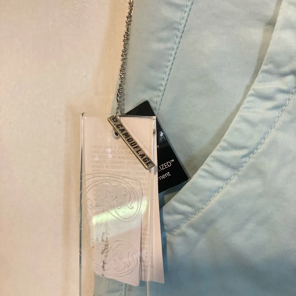 Camouflage AR & J. women’s size 28 sky blue Swarovski crystal soft chino pants - Image 2