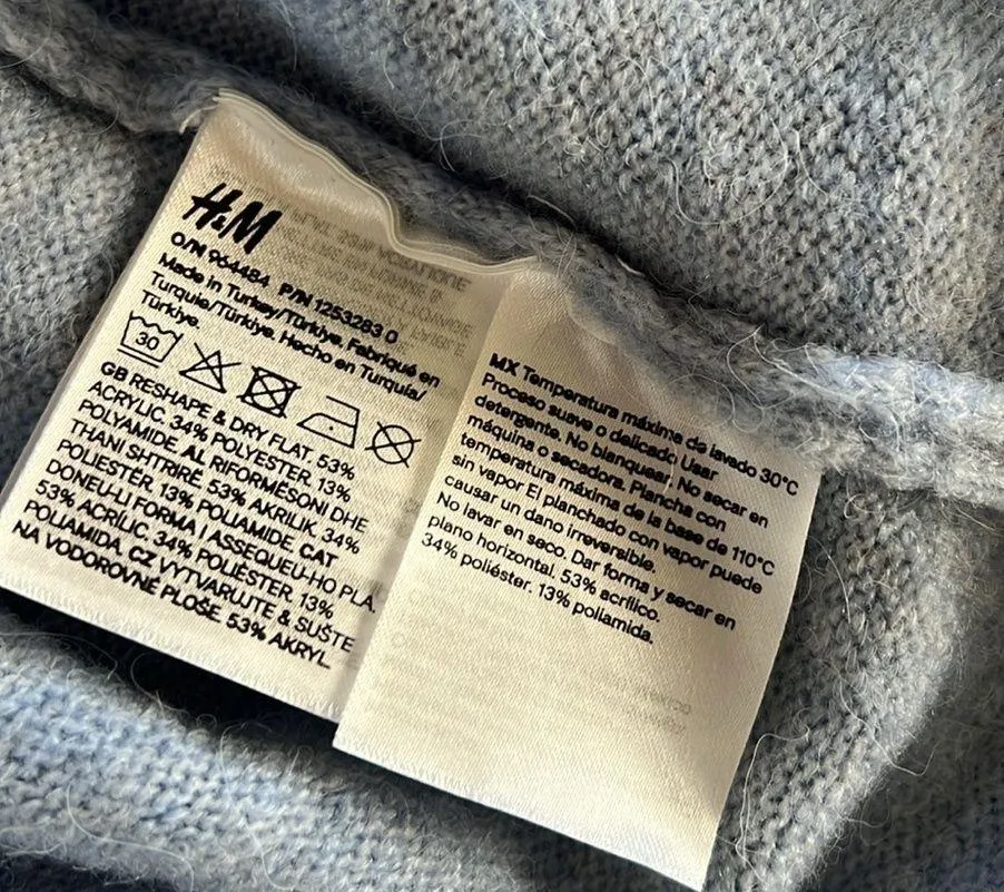 H&M light blue sweater tee short sleeve knit shirt - Image 6