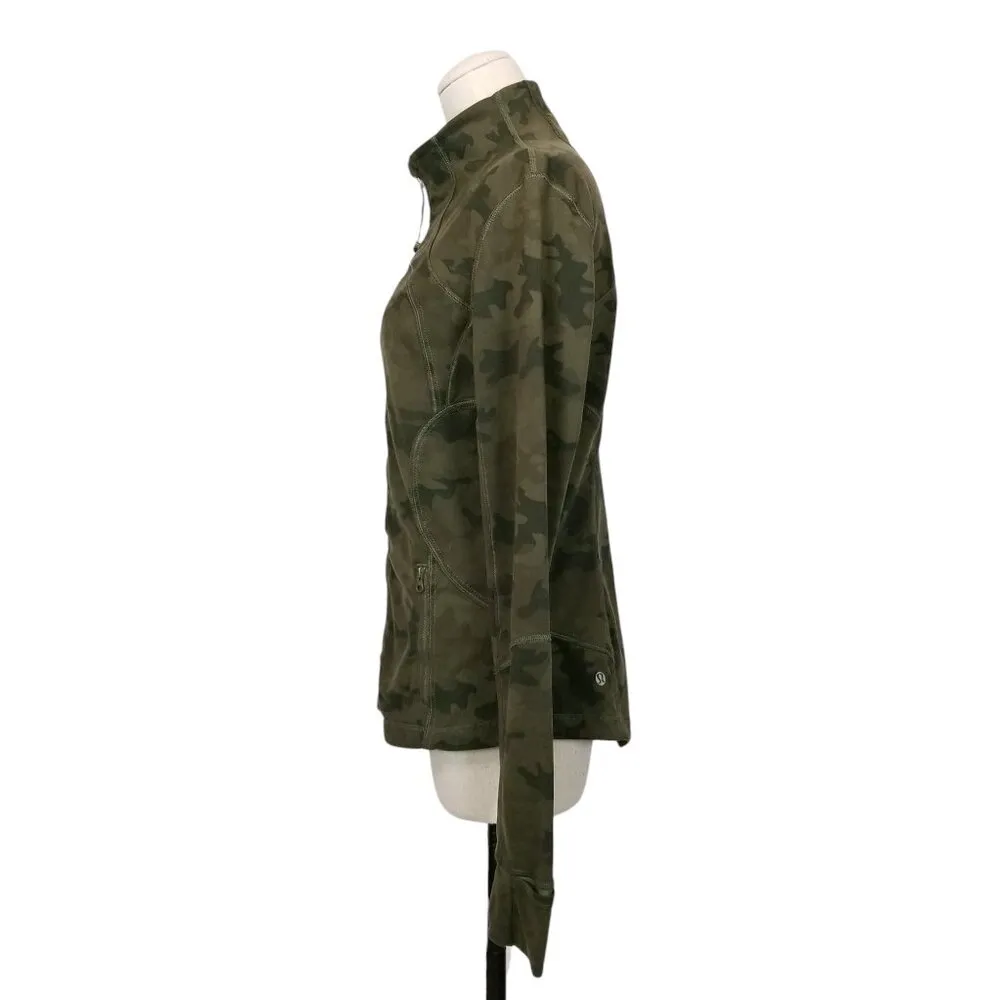 Lululemon Forme Jacket Cuffins Savasana Camo 20cm Fatigue Green Sz 10 - Image 3