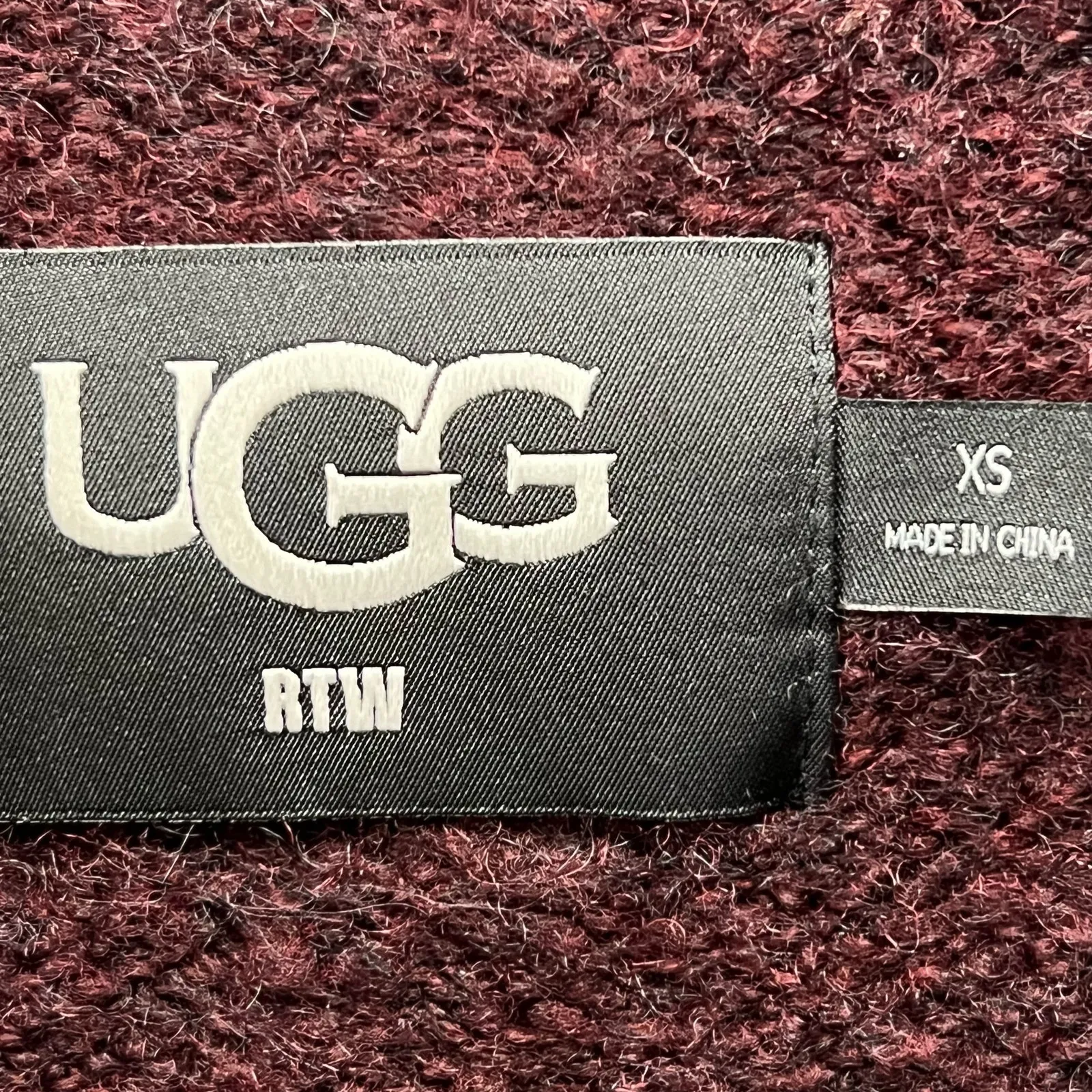 UGG Alessa Sweater Womens XS Rosewood Purple Striped Wool Blend Soft Knit Cozy - Image 11