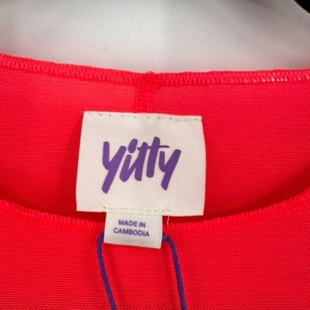 NWT‎ Fabletics x Yitty Mesh Me Smoothing LS Sheer Bodysuit Neon Pink Small - Image 3