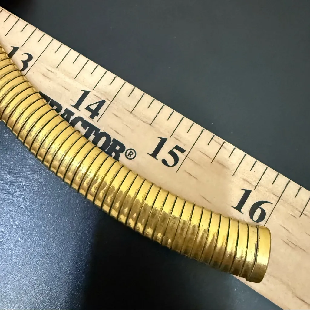 Vintage Unsigned GoldTone Omega Tubogas Style Link 16” Choker Statement Necklace Gold - Image 11