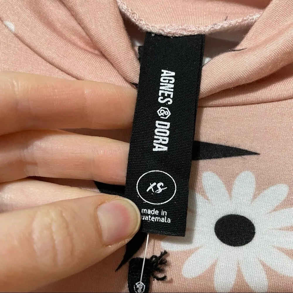 Agnes & Dora Pink Floral Sleeveless Mock Neck Swing Dress XS NWT Retro Whimsy - Image 3